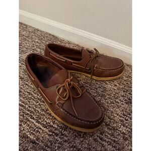 Sebago Mens Docksides Boat Shoes Size 7.5 Brown Leather Casual Loafers